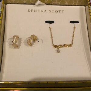 Kendra Scott Gold and White Earrings